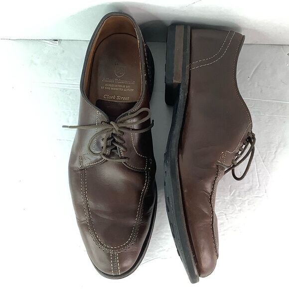 Allen Edmonds Clark Street Lace Up Oxford Men Dress Brown Leather Shoes 9 - Picture 2 of 10